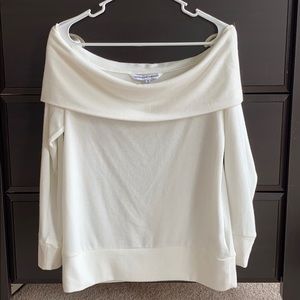 Cupcakes and cashmere- off the shoulder sweater!